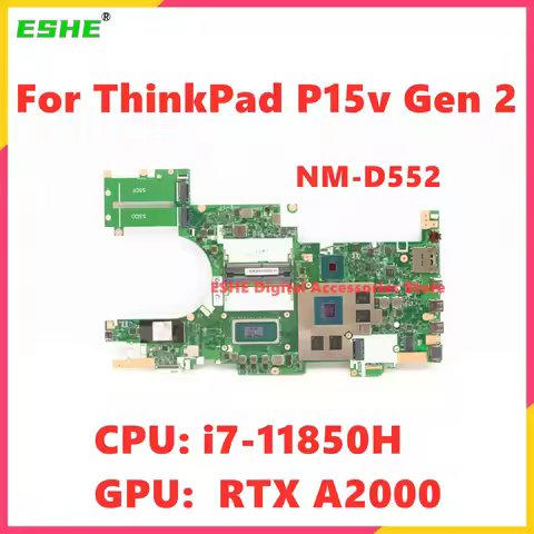 For Lenovo ThinkPad P15V Gen 2 Laptop Motherboard CPU I7-11850H GPU RTX A2000 5B21D93134 5B21D93135 