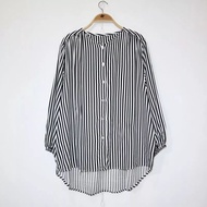 KEMEJA Women's striped shirt tops M--, XXL