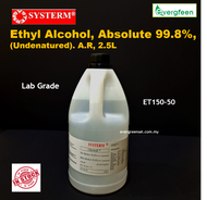 Ethanol Absolute 99.8% Undenatured A.R 2.5L ( Alcohol ) for laboratory use