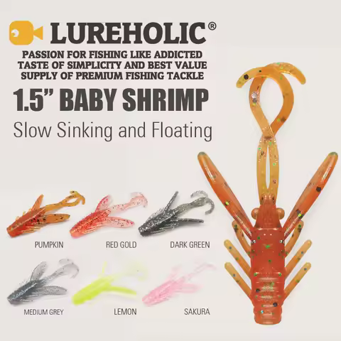 12pcs LUREHOLIC 1.5" 3cm mini slow sinking and floating soft lure bait 1g Worm Soft Fishing Lure Shr
