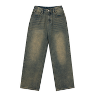 KINS 19 STUDIO | DAILY GLOW WIDE DENIM กางเกงยีนส์ทรงกระบอกคินส์ [F114]