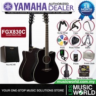 Yamaha FGX830C 41" Dreadnought Solid Spruce Acoustic Electric Guitar With Pickup Black
