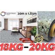 Tikar Getah 20m x 1.83m (6 kaki) Tebal 0.4mm PVC Vinyl Carpet Flooring Rug Mat Canopy Karpet Velvet Toto Khemah Kanopi