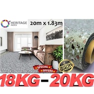 Tikar Getah 20m x 1.83m (6 kaki) Tebal 0.4mm PVC Vinyl Carpet Flooring Rug Mat Canopy Karpet Khemah