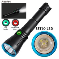 Asafee 10000LM DA16 XHP70.2 /SST70 LED Super Bright Powerful Diving Flashlight Waterproof Underwater Torch Light Rechargeable Scuba IPX-8 waterproof