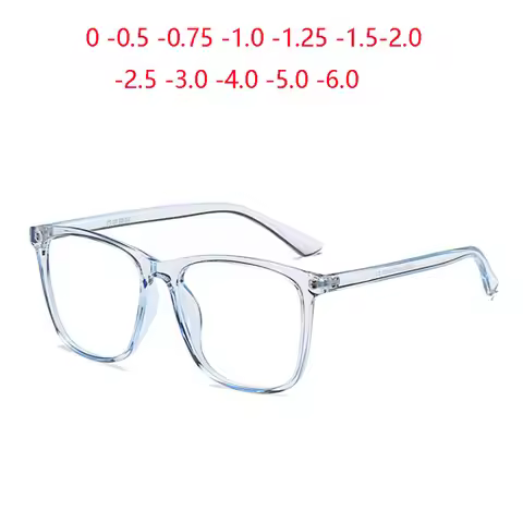 Anti-blue Light Unisex Prescription Eyeglasses Ultralight TR90 Sun Photochromic Square Nearsighted G