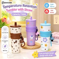 710ML 316 Stainless Steel Thermos Mug, Portable Large‑Capacity with Rope, Outdoor Insulated Ice Mug