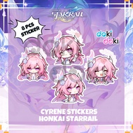 8 PCS CYRENE HONKAI STAR RAIL STIKER VINYL WATERPROOF KEYCHAIN