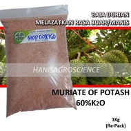 BAJA BUAH DURIAN - Muriate of Potash 60%K2O - 1kg Loose