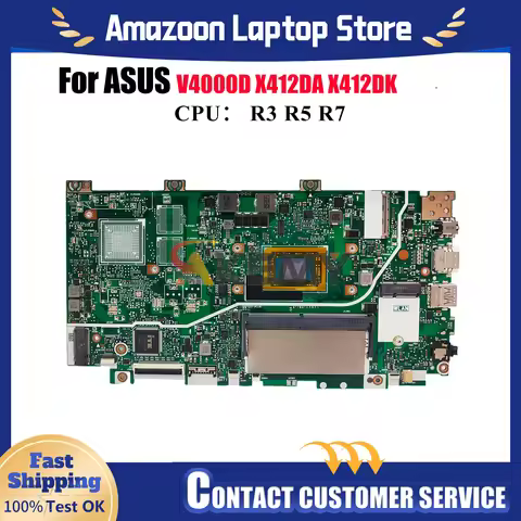 X412DK Laptop Motherboard For ASUS VivoBook V4000d X412D X412DA X412DK Notebook Mainboard With R3 R5
