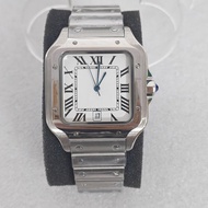 38mm Waterproof Fashion Men's Square Watch with See-Through Back Mineral Glass Case for Pearl 2813 M