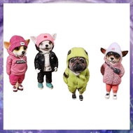 (GPBS) Resin Standing Dog Statue Personification Chihuahua SharPei Dog Figurines Home Decor Office L