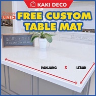 KakiDeco 🎦FREE CUSTOM PVC Mat Table Cloth Water Proof Table Cover Kain Meja Alas Meja Makan