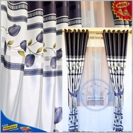 Gorden jendela pintu minimalis bahan blackout Ukuran jumbo 9 gelombang model smokring motif tulif hi