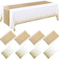 Inch Plastic x108 Tablecloth Flag 54 Tablecloth Rose x Disposable Table Inch 108 Satin 12 Gold 3L7F