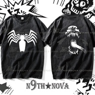 24h Shipping N9THNOVA Distressed Venom Monster Print Oversized T-shirt Unisex Y2K Streetwear Top 8