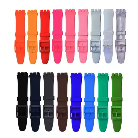Strap for Swatch 19mm Soft Silicone Bracelet Women&Men Colorful Watchband 19 20 16 17mm for Swatch W