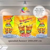 Size 200x100 Cm Spanduk Banner Teh Poci Buat Meja Depan Samping Kanan Kiri