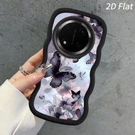 เคสโทรศัพท์ - แบบแบน 2D, สีดำชมพูขาวสวยงาม ลายผีเสื้อและ ตกแต่งสวยงาม ป้องกัน Huawei Nova 71 Honor P
