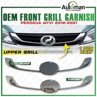 Front Grille Garnish Bumper Perodua Myvi 2018 - 2020 Chrome Silver Exterior Accessories Lower Upper