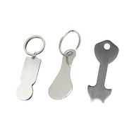 Shopping Trolley Stainless Steel Token Buckle Metal Key Ring Shopping Token