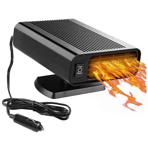 M02K-Dual Mode 120W Car Heater And Cooler Fan, 12V Portable Air Fan Featuring 360° Swivel Base For C