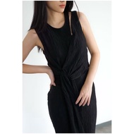 PAFON JUDY DRESS - BLACK - BLACK sleeveless slimfit bodycon women's dress - formal wedding dinner pa