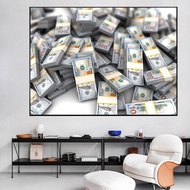 Modern 100 Dollar Money Canvas Painting Nordic Bill  and Prints Wall Art Pictures for Living Room Ho