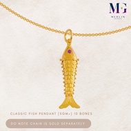 Merlin Goldsmith 22K 916 Gold Classic Fish Pendant (10 Bones, 5GM+/-)