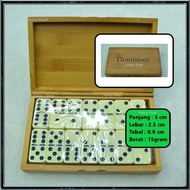 Batu Domino Pro Box Kayu Tebal Panjang 5cm Lebar 2.5cm Tebal 0.9cm