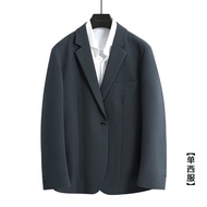 Casual Loose Fit Yiyi Concept Mens Fall Western Suit Jacket Round Hem Long Sleeves Flat Barge Collar