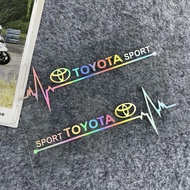 สติกเกอร์สะท้อนแสงติดหน้าต่างรถยนต์2ชิ้นสติกเกอร์เลเซอร์หน้าต่างรถยนต์สติกเกอร์ตกแต่งส่วนบุคคลกันน้ำ