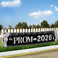 Hiasan Prom 2026, Banner Halaman, Banner Graduasi, Papan Tanda Halaman Luar Besar 9.8x1.6 kaki, Hias