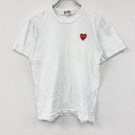 PLAY COMME des GARCONS短袖印花 T 卹，單線縫製，白色，M 碼，古著。