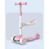Children Scooter Girl Scooter Safety ThreeWheel Balance Car Paws Toy Gift Boy Educational Widening P