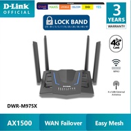 D-Link 4G+ Cat 6 LTE Wi-Fi 6 Dual Band AX1500 Wireless Gigabit LAN Sim Card Slot Mesh Mobile Router 