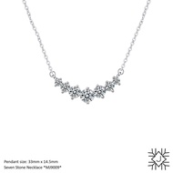 MY JEWEL Platinum Plated Seven Stone Necklace with Diamond Simulants CZ