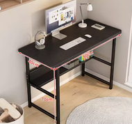 簡約現代辦公桌電腦桌(黑架黑色【雙層】)(尺寸:80*40CM)