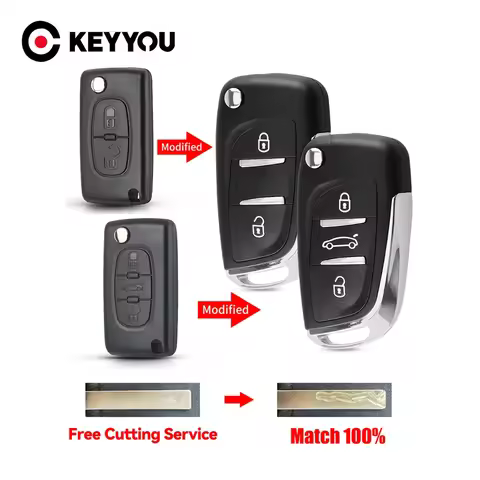 KEYYOU With CNC Cutting Service Modified Remote Car Key Shell For Citroen C4 C5 C6 C8 Xsara Picasso 