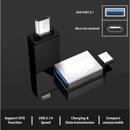 OTG Adapter 2.1A Charging & Data Transmission Convertor for Micro Type-C
