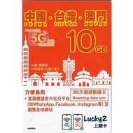 Lucky2 - 漫遊數據卡10GB365天 -中台澳共用數據10GB | 5G/4G LTE | Lucky | DATA  SIM