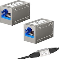 Pack of 2 RJ45 Coupling Cat7, LAN Cable Extension Coupling, Network Connector LAN Extension Adapter 