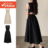 Women Party Dress Plain Backless -Elastic Waist -Ball Gown Dress L77ED270 (Multi-color)