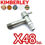 KIMBERLEY ก๊อกสนาม ก๊อกต่อสายยาง ก๊อกสนามสเตนเลสแท้ SUS 304 4หุน(1/2") NO.G333 SS (48 ชุด)