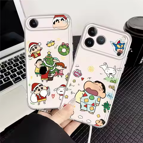 Crayon Shin-Chan Cartoon Soft Cover Case for iPhone 13 12 11 Pro MAX 16 15 14 Plus XR 12 Mini 16e 17