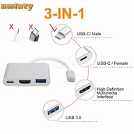 UMISTY 3 in 1 Type-C Hub, TypeC to HD Compatible USB PD USD3.0 & PD 100W TypeC Docking Station, Plug