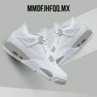 2024new New  air jordan 4 aj4 white gray oreo cement white trend high top