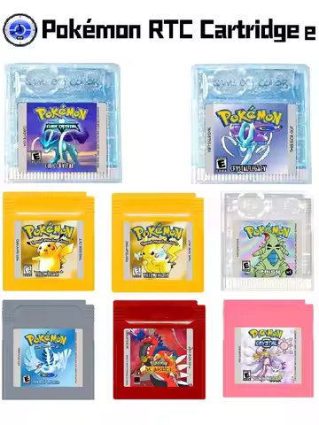 GBC RTC Pokémon Series Clock Game Card , Prism，Cubic Crystal , Digimon Crystal ,Scarlet， GBC Pokémon