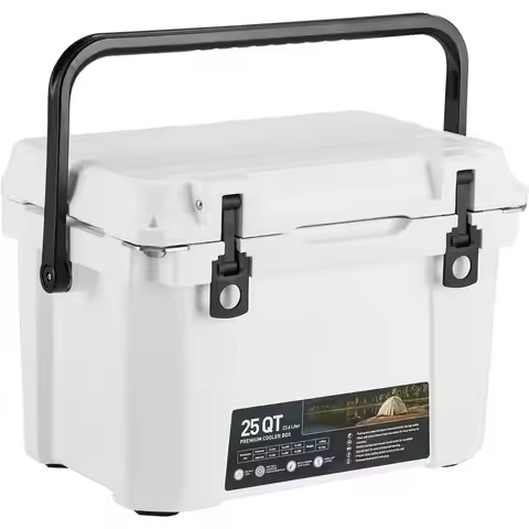 Portable 20 QT Ice Chest with 5-Day Retention, Cool Riser, Measuring Ruler, Cup & Bottle Openers, He