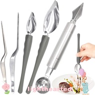LIGHTHEARTED 5 Pcs Culinary Drawing Spoons, Silver Stainless Steel Culinary Drawing Decorating Spoon